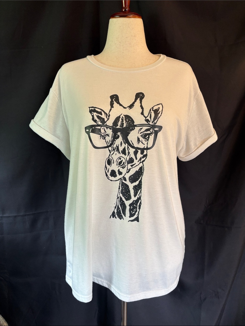 Graphic Giraffe Tee - White